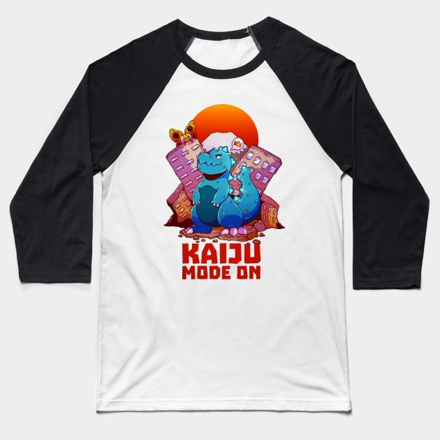 KAIJU MODE ON Baseball T-Shirt by Chofy87